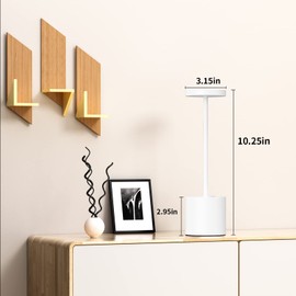 SAKRINGT 2 Pack Rechargeable Table Lamp, LED Cordless Desk Lamp,5000mAh Battery Operated Portable Table Light,3 Color Stepless Dimming Up to 40 Hours Usage for Restaurant/Indoor/Outdoor(White)