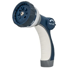 TheFitLife Garden Hose Nozzle Sprayer - Integrated Water Nozzle with 8 Adjustable Watering Patterns, Leak Proof, Water-saving, Anti-slip, Easy Control for Watering Plants, Car Washing (Dark blue)