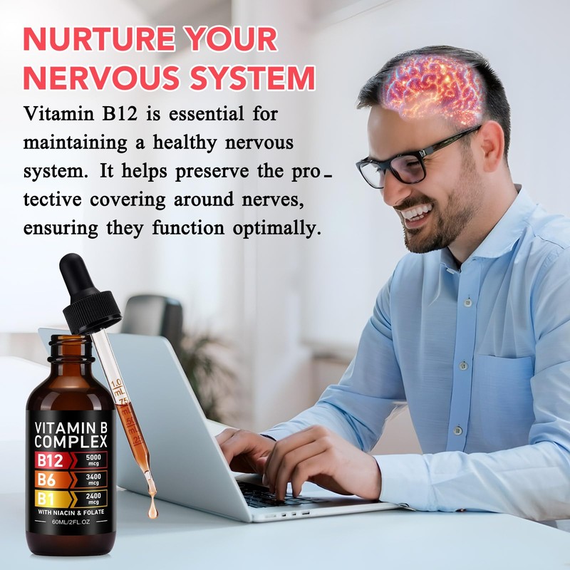 Vitamin B Complex Liquid Drops - Sugar Free B12 5000mcg