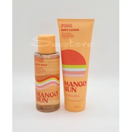Victoria's Secret Pink Mango Sun Body Mist Spray & Body Lotion New Set of 2