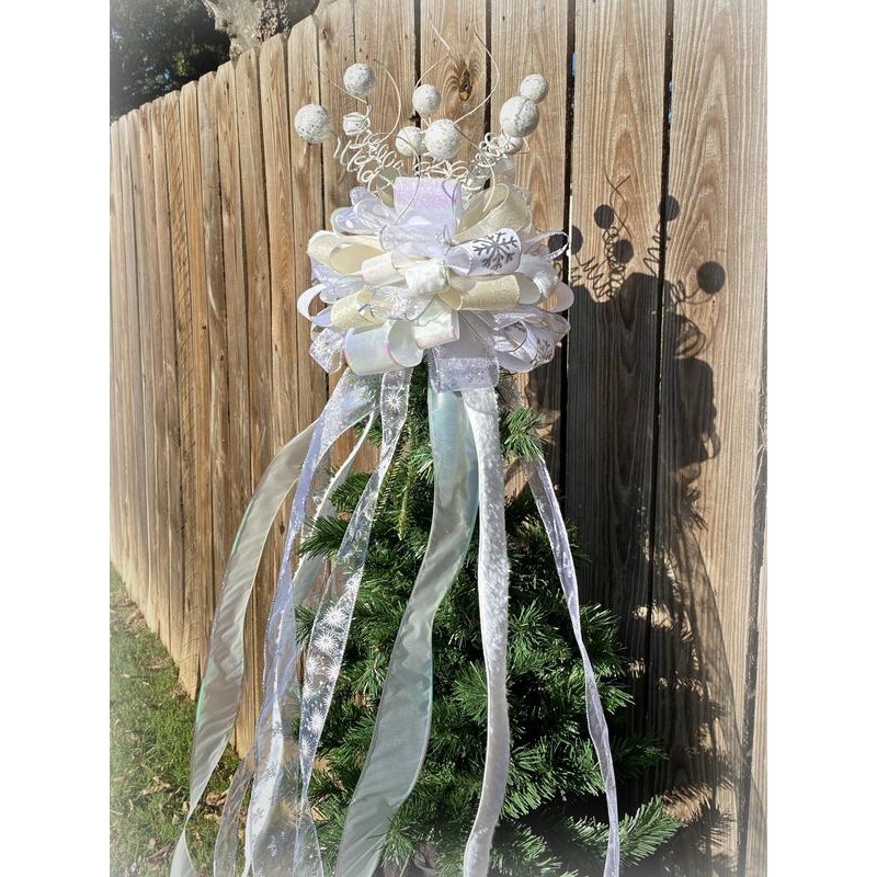 White Christmas Tree Topper - SIZE OF TREE: 6' -
