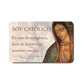 Holy Lines Tarjeta de Identificación de Emergencia Católica – Tamaño de Tarjeta de Crédito con Mensaje 'Soy Católico, En Caso de Emergencia Llame a un Sacerdote