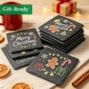 60 PCS Slate Coasters for Laser Engraving, Natural Black Stone