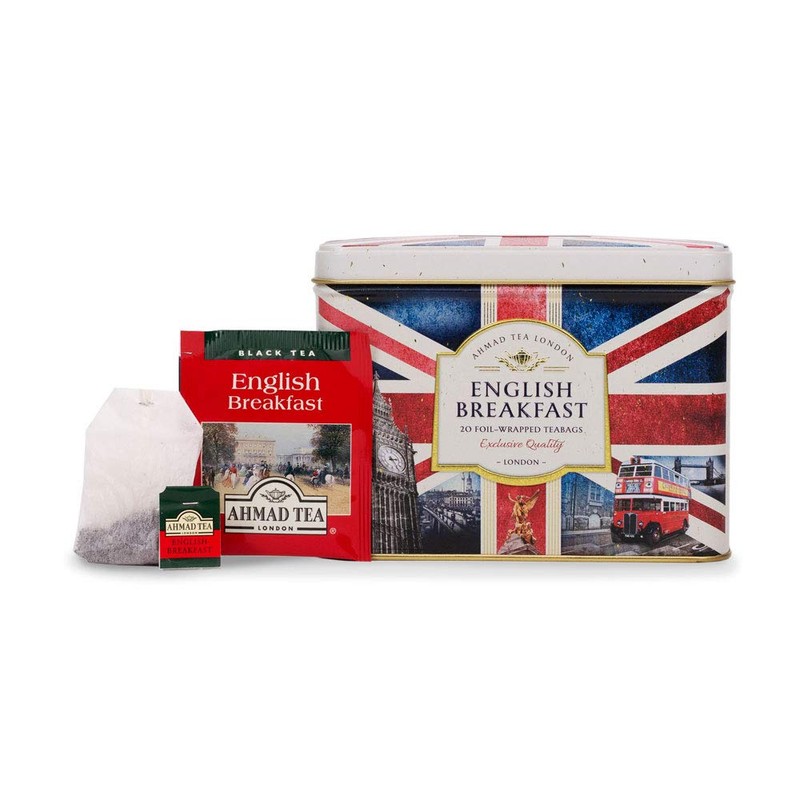 Ahmad Tea English Breakfast Tea in Nostalgic Britain metal gift