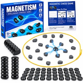 ZIGJACK Magnetic Chess Game with 20 Magnetic Stones – Portable Strategy Board Game for Adults, Travel, Camping, Outdoor Activities, Family Gatherings & Parties