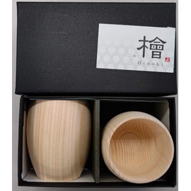 Yamako 89247 Hinoki Cypress Round Cypress, Set of 2 in Box