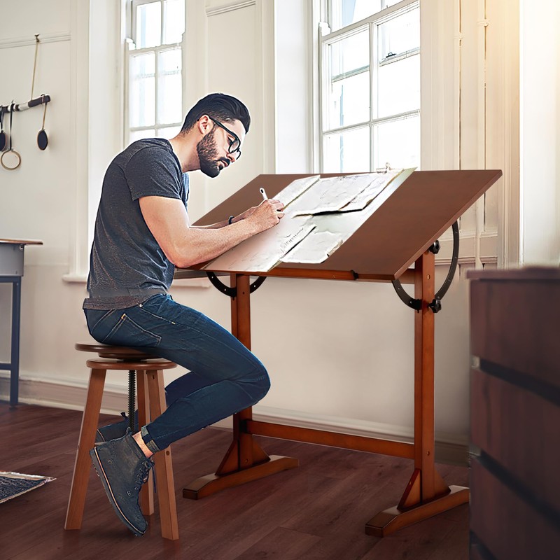 VISWIN Wood Drafting Table for Adults, 24'' x 35" Drawing