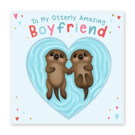 Central 23 Boyfriend Birthday Card - Otterly Amazing Boyfriend - Otter Valentine Card - Cute Anniversary Card for Boyfriend Him Men - Pun - Valentine's Day