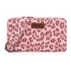 Wrangler Pink Wallet for Women Ladies Female Leopard Print Large