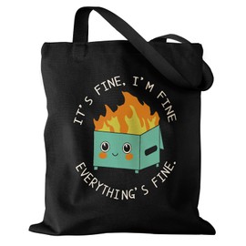 Miss Adola Tote Bag for Women Girls Aesthetic Canvas Tote Bag Inspired Gift Reusable Casual Bag for Work Shopping Travel, Black Fire Blue Box