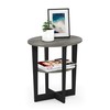 Furinno JAYA Oval End Side Night Stand/Bedside Table, 1-Pack, French