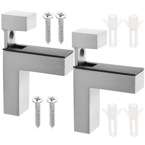 DOITOOL 2pcs Wooden Shelf Laminate Cabinet Hardware Shelves Glass Clip
