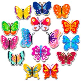 15Pcs Butterfly Charms for Croc Clog Shoes Decoration, Colorful Butterfly Charms Accessories for Shoe