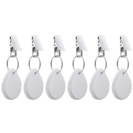 Tablecloth Weights Hangers, Tablecloth Pendant Stone Table Cover Weights with Metal Clips for Outdoor Party Picnic Table Decoration (White, 6pcs)