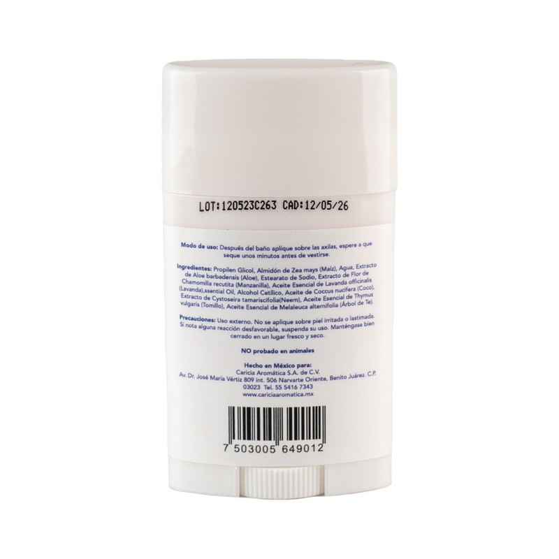 CARICIA AROMÁTICA — Desodorante en Barra con Activos Naturales 50