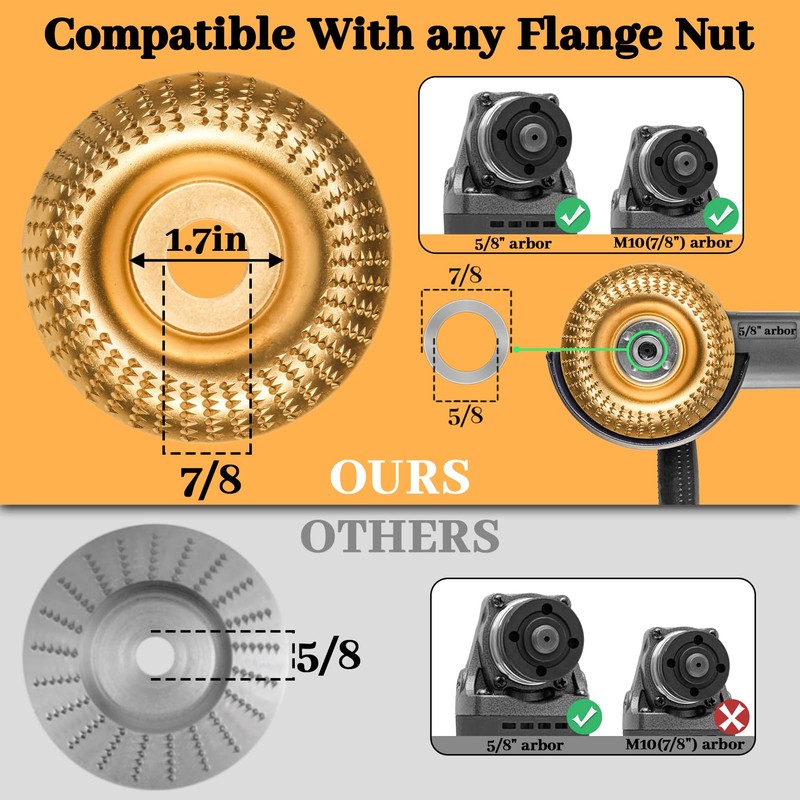 11Pcs Wood Carving Disc for 4" or 4 1/2" Angle