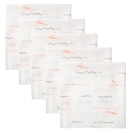 hipzoo ecofriendly Washcloths for Face Pack of 5 100% Rayon Luxury Highly Absorbent and Soft Feel Wash Clothes for Sensitive Skin Assorted Colors (Whale Pink)