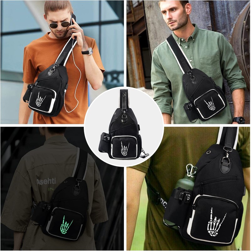 Junlion Sling Bag, Crossbody Shoulder Bag for Mens Women Multipurpose