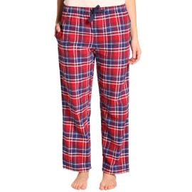 EVERDREAM Sleepwear Womens Flannel Pajama Pants, Long 100% Cotton Pj Bottoms,Size XX-Large Red