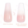 Morily 24pcs Fake Nails Nude White Ombre Ballerina Long Coffin
