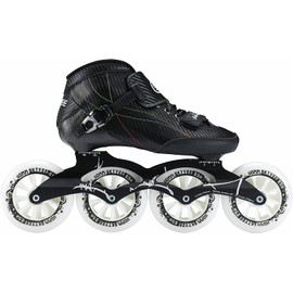 Inline Skates CYLQ SKTYEE Carbon Fiber Speed Adult for Women and Mens, Professional Fitness Skating Roller Skates, High Performance Racing Unisex Black (44 EU/Men 10.5 / 11.5, Blackwhite)