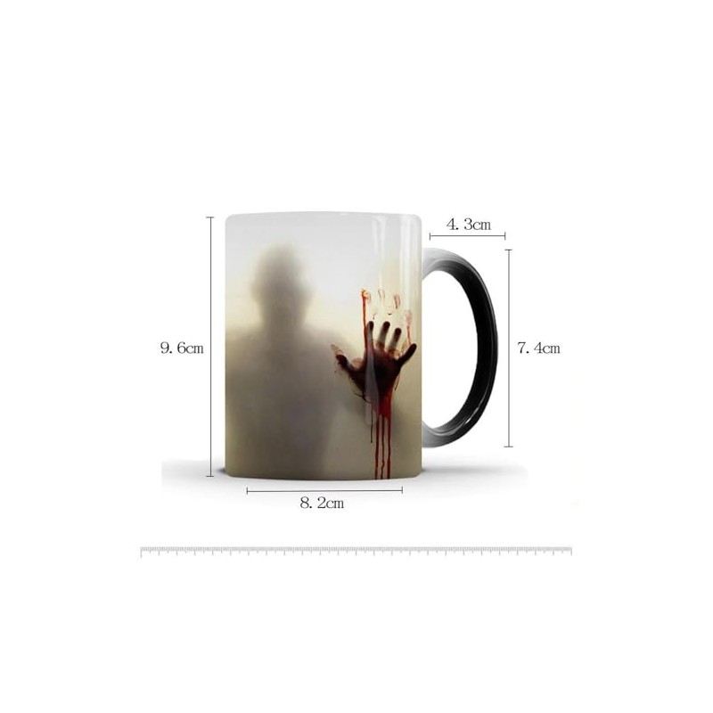 LINGSTAR The Walking Dead Keramik-Tasse mit Thermoeffekt und Zombie-Motiv