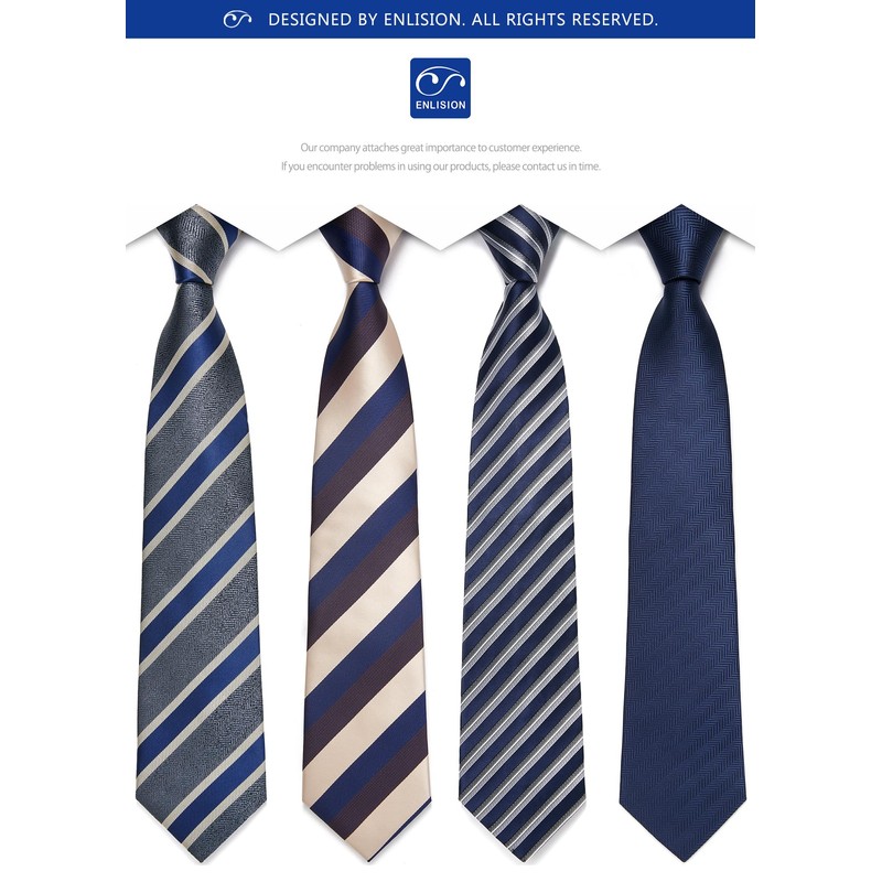 Enlision T4-01 Business Necktie, Set of 4, Men's, Width 3.3