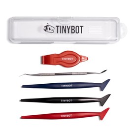 Tinybot Vinyl Wrap 5 Piece Tuck Tool Set - for Vinyl, PPF, Window Tint Installation- Easy Tucks into Tight Gaps, Trims, Curved Areas, Edges & Seams- 3 Micro Squeegees, 1 Hook, 1 Seal Lift Tool