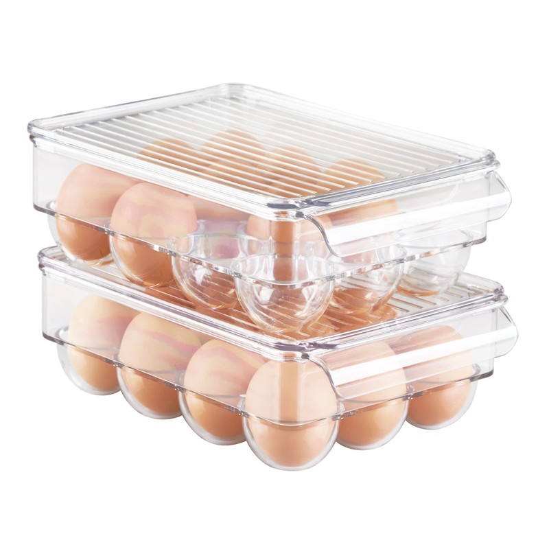 iDesign 73030 Fridge/Freeze Binz Egg Holder, Small Storage Box for