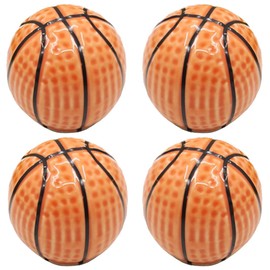 Tverghvad Ceramic Basketball Dresser Knobs, [4 Pack] Decor Basketball Drawer Pulls and Knobs, Kitchen Furniture Knobs for Boys Drawer/Cupboard/Wardrobe/Closet (Basketball, 4 Pieces)