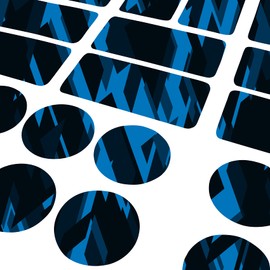Finest Folia 34-Piece Bicycle Frame Protective Film Sticker MTB BMX Chain Paint Protection Film (06 Racing Neon Blue)