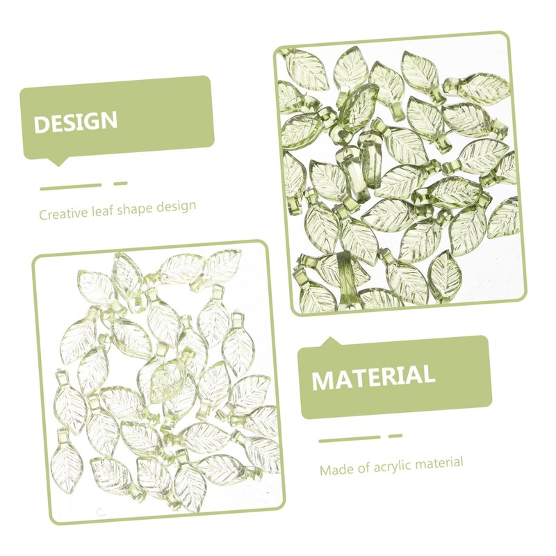 Tofficu 5sets Leaf Charm Pendants Acrylic Charms for Jewelry Making