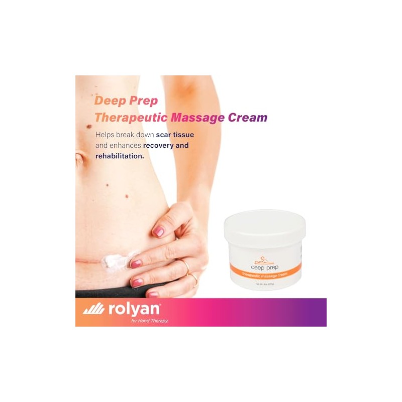 Rolyan Deep Prep Crema de masaje terapéutico, 8 onzas