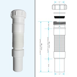 Hulthor 32mm Flexible Waste Pipe Connector – Compression x Plain Spigot Fitting for 1¼" Trap, Universal Waste Pipe Adapter for Sinks & Basins