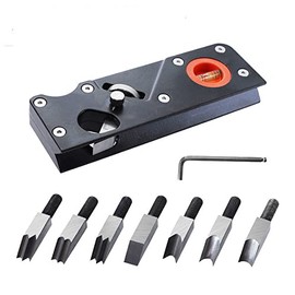 Chamfer Plane Woodworking Edge Corner Plane for Wood Chamfering Trimming DIY Hand Tool Woodcraft Corners Edge Carpenter Gift (Black 7 different cutter heads)