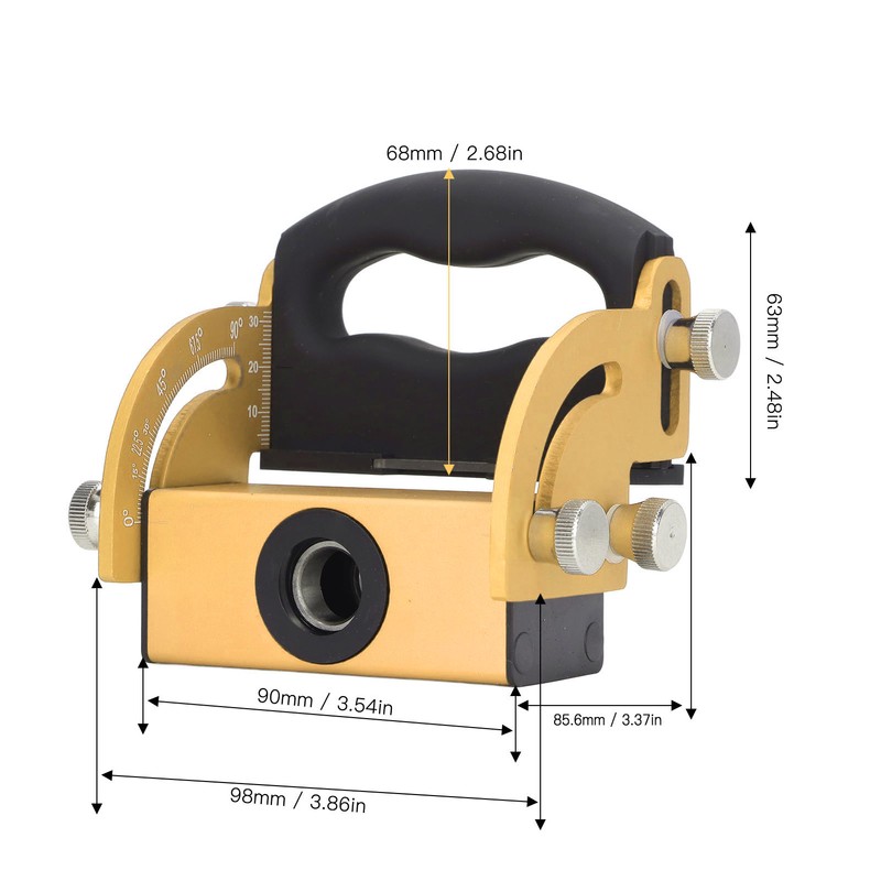 Woodworking Hole Locator Aluminum Alloy Adjustable 0‑90° Clear Scale Guide