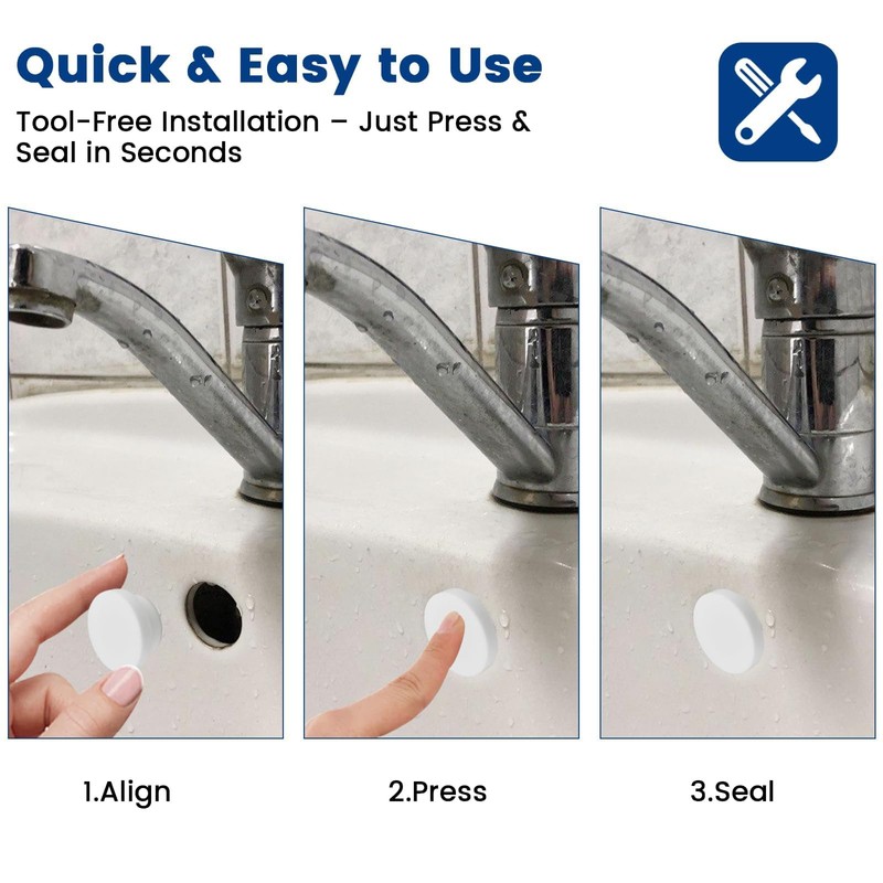 ZIUZI 24 Pcs Silicone Bathtub Jet Covers, 6 Sizes Waterproof