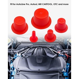 Automotive Cap Plugs Kit 0.11" to 0.53" Fit for AutoLine Pro Autool MR CARTOOL OTC, Tapered Wide Thick Flange Caps, 50 Pcs