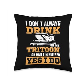 Tritooning Tritoon Boating Captain Tritoon Boat Throw Pillow