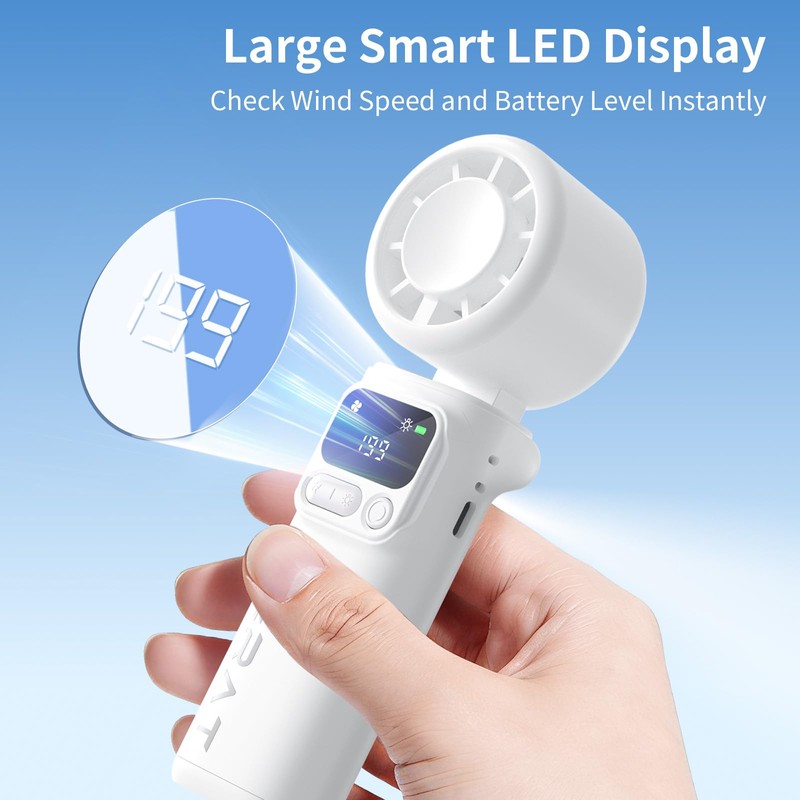 Lerat Portable Handheld Turbo Fan, 5-Speed Wind, Battery Operated, 3-in-1