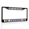 Fastasticdeals Metal Insert License Plate Frame Swedish Flag Weatherproof Car