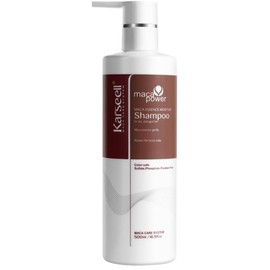 Karseell MACA CARE SYSTEM – Reparierendes Shampoo Arganöl Macadamia Vitamin E Trockenes Strapaziertes Haar Feuchtigkeitsspendendes Shampoo Glättend Anti-Frizz – 500 ml.