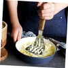 SHOWERORO Stainless Steel Potato Press with Wooden Handle Manual Masher