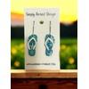 Simply Perfect Design Flip Flop Dangle Earrings, Turquoise Starfish Design,
