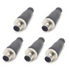 Pack of 5 M12 4-pin D Code Plug Circular Connectors,