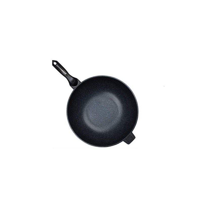 Ceramic Marble Coated Cast Aluminium Non Stick Wok 34 cm
