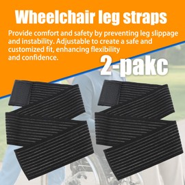 2-Pack Wheelchair Leg Straps – Durable Polyester Foot & Calf Restraints with Elastic Adjustability – Quick‑Release Seatbelt Safety Accessory for Wheelchair Accessories
