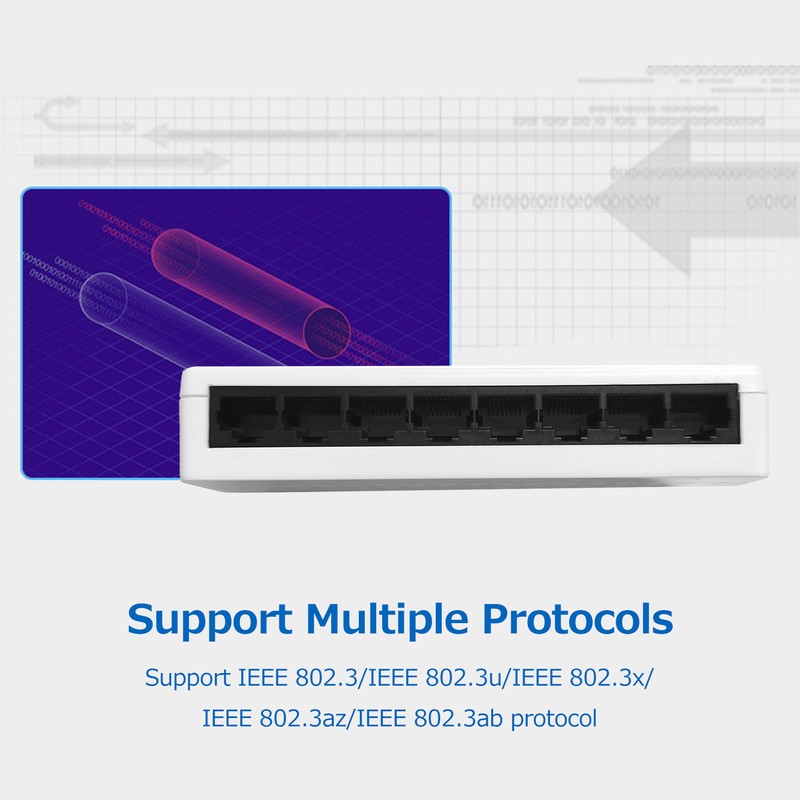 8-port 100M Switch Ethernet Switch 8 Adaptive 10/100Mbps Ethernet Ports