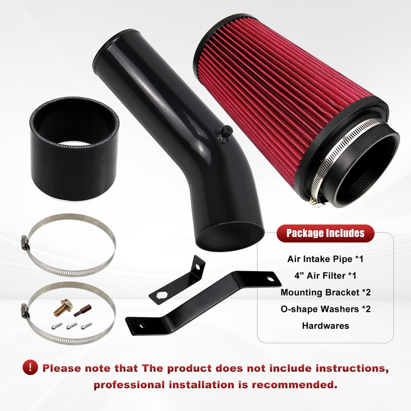 RULLINE 4" Air Intake System Air Intake Pipe with Oiled