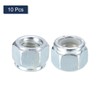 sourcing map 10Pcs 3/8"-16 Nylon Insert Hex Lock Nuts, Carbon